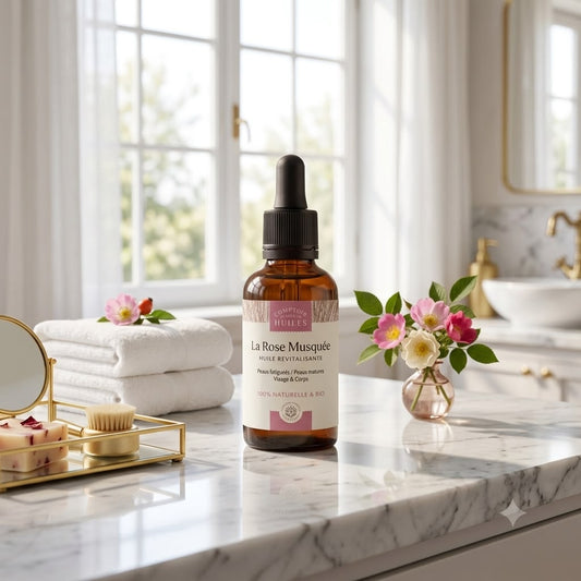 Massage doux du visage avec l’Huile de Rose Musquée BIO